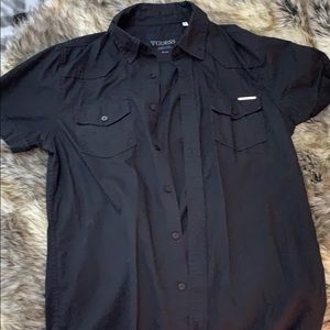 Guess black button up dress shirt